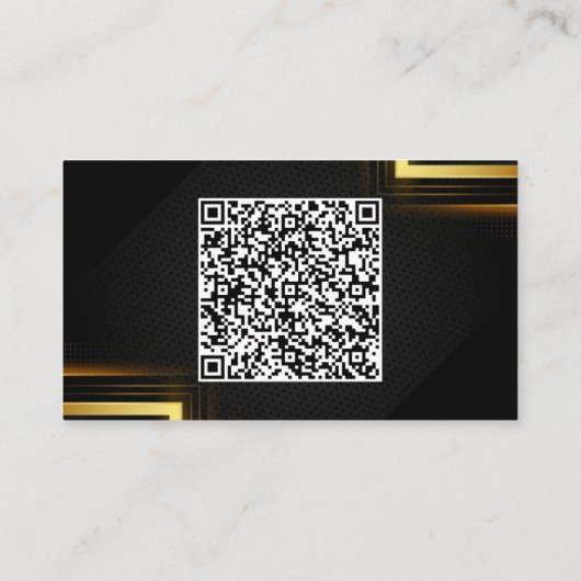 Speciaal Golden Black QR Code Visitekaartje (Achterkant)