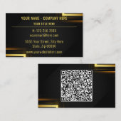 Speciaal Golden Black QR Code Visitekaartje (Voorkant / Achterkant)
