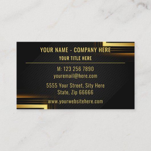 Speciaal Golden Black QR Code Visitekaartje (Voorkant)