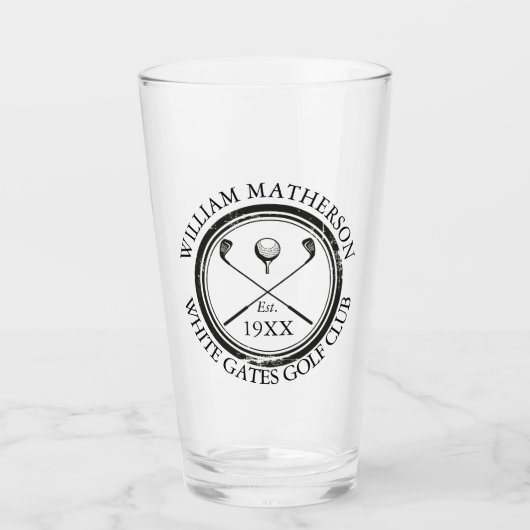 Speciaal Golf Club Name Golf Glas (Voorkant)