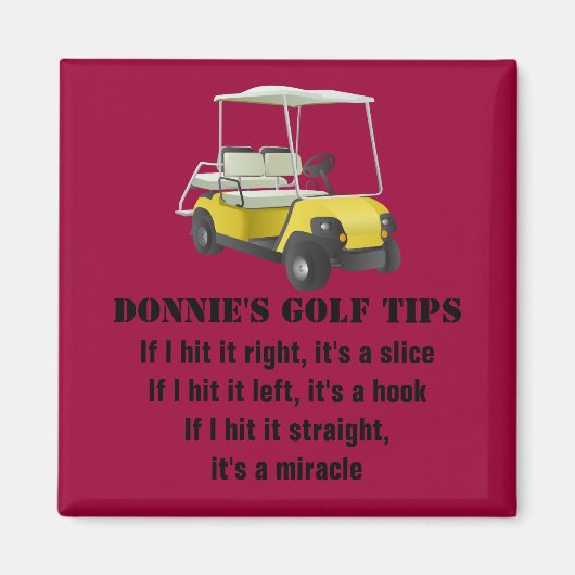 Speciaal Golf Tip Golfer Cart Red Magnet (Voorkant)