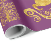 Speciaal  goud- en Paarse kerstbekroonde producten Cadeaupapier (Rol Hoek)