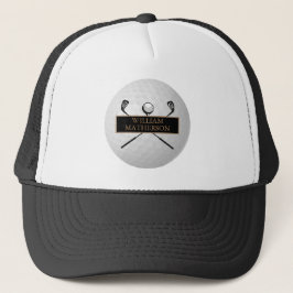 Speciaal goud- en zwart Golfbalkassisch Trucker Pet