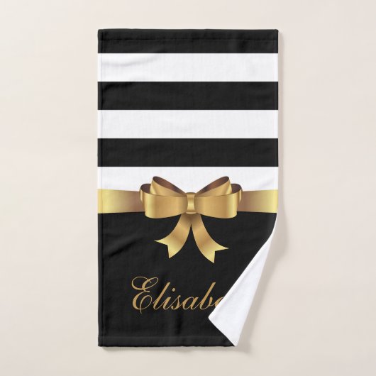 Speciaal goud, zwarte strepen Golden BOW Bad Handdoek (Handdoek)