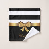 Speciaal goud, zwarte strepen Golden BOW Bad Handdoek (Wasdoekje)