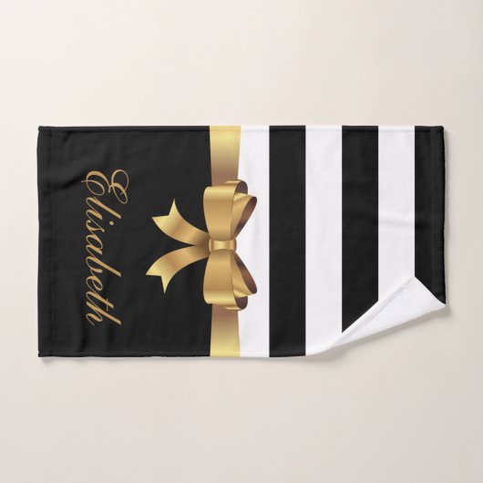Speciaal goud, zwarte strepen Golden BOW Bad Handdoek (Handdoek)