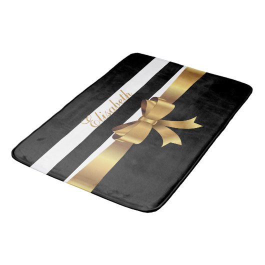Speciaal goud, zwarte strepen Golden BOW Badmat (Gekanteld)