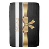 Speciaal goud, zwarte strepen Golden BOW Badmat (Voorkant Verticaal)
