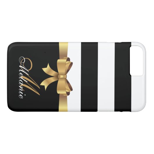 Speciaal goud, zwarte strepen Golden BOW Case-Mate iPhone Case (Achterkant (Horizontaal))