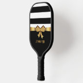Speciaal goud, zwarte strepen Golden BOW Pickleball Paddle (Links)