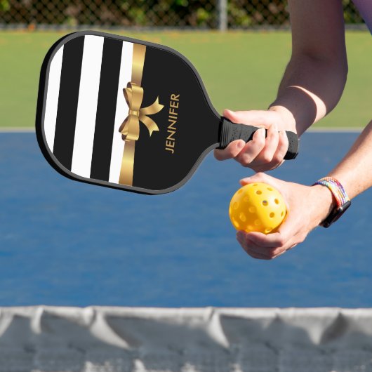 Speciaal goud, zwarte strepen Golden BOW Pickleball Paddle (Insitu)