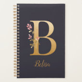 Speciaal goudblauw elegant monogram B Planner (Voorkant)