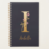 Speciaal goudblauw elegant monogram I Planner (Voorkant)