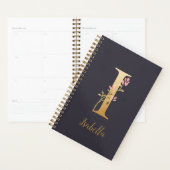 Speciaal goudblauw elegant monogram I Planner (Display)