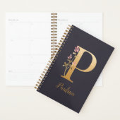 Speciaal goudblauw elegant monogram P Planner (Display)
