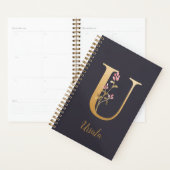 Speciaal goudblauw elegant monogram U Planner (Display)