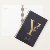 Speciaal goudblauw elegant monogram Y Planner (Display)