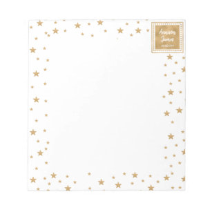 Speciaal goudster glitter Sparkle White Cute Notitieblok