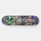 Speciaal graffiti Green Pirate Skull & Cross Persoonlijk Skateboard (Horizontaal)