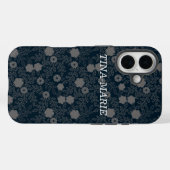Speciaal grafisch zwart/grijs bloemontwerp Case-Mate iPhone case (Achterkant (horizontaal))