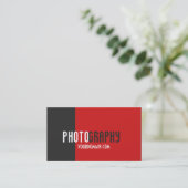 Speciaal grijs rood stijlvol fotograaf kunstenaar visitekaartje (Staand voorkant)