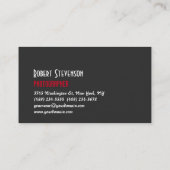 Speciaal grijs rood stijlvol fotograaf kunstenaar visitekaartje (Achterkant)