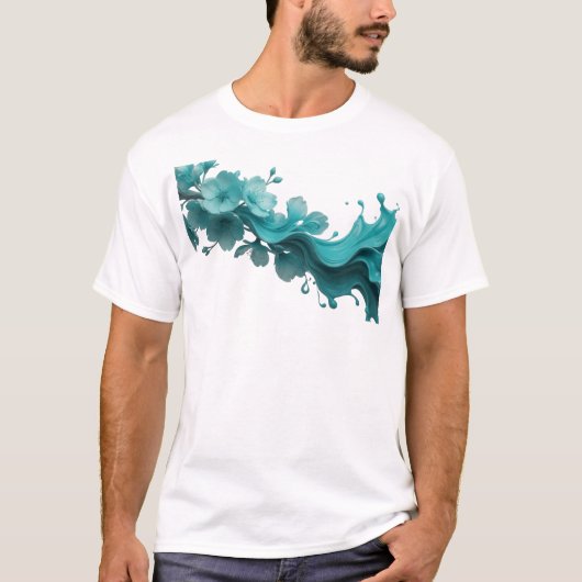 Speciaal Groen ABSTRACTE BLOEM Modeontwerp T-shirt (Voorkant)