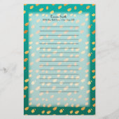 Speciaal groen en goud met een doorschijnend desig briefpapier (Voorkant)