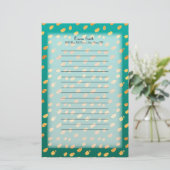 Speciaal groen en goud met een doorschijnend desig briefpapier (Staand voorkant)