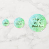 Speciaal Groen Fijne 103e verjaardag Confetti (Achterkanten)