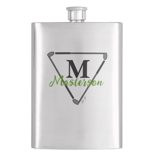 Speciaal groen monogram/unieke Golfclusters Flacon (Voorkant)
