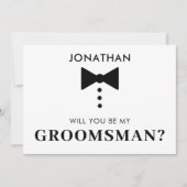 Speciaal Groomsman-voorstel Modern Tuxedo Kaart (Voorkant)