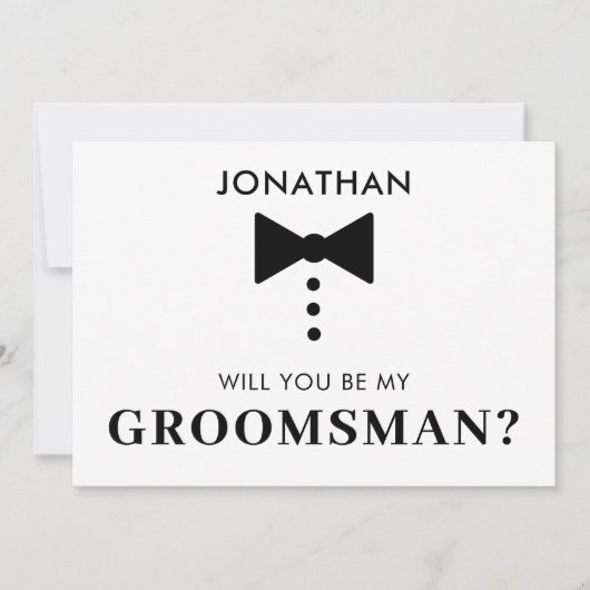 Speciaal Groomsman-voorstel Modern Tuxedo Kaart (Voorkant)