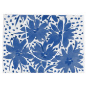 Speciaal groot Floral Design Blue Gift Bag Cadeauzakje (Achterkant)