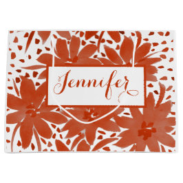 Speciaal groot Floral ontwerp in Rust Gift Bag Cadeauzakje