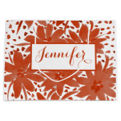 Speciaal groot Floral ontwerp in Rust Gift Bag Groot Cadeauzakje (Voorkant)