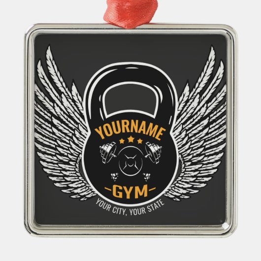 Speciaal GYM Fitness Trainer Kettlebell Metalen Ornament (Voorkant)
