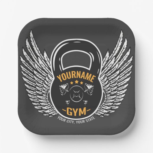 Speciaal GYM Fitness Trainer Kettlebell Papieren Bordje (Voorkant)