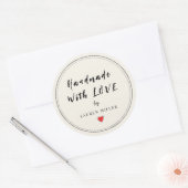 Speciaal handgemaakt met liefde ronde sticker (Envelop)