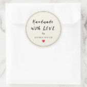 Speciaal handgemaakt met liefde ronde sticker (Tas)