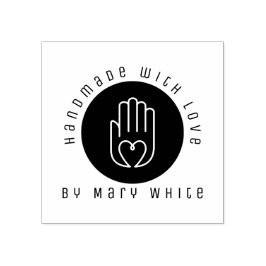 Speciaal handgemaakt met liefdesharthand rond rubberstempel