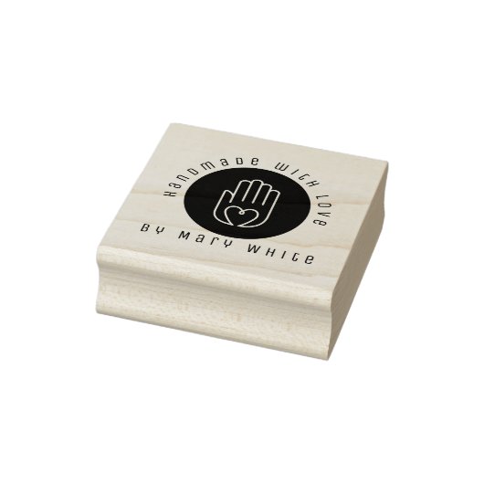 Speciaal handgemaakt met liefdesharthand rond rubberstempel (Stempel)