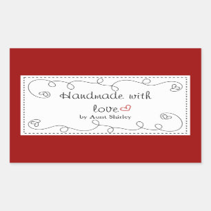 Speciaal handgemaakt met liefdeslabels rechthoekige sticker