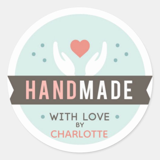 Speciaal handgemaakt met Love Sticker (Voorkant)