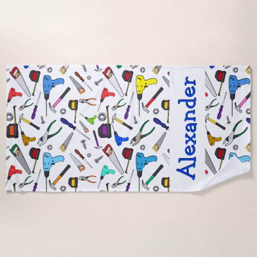 Speciaal handgereedschap en hardwarepatroon strandlaken (Voorkant)