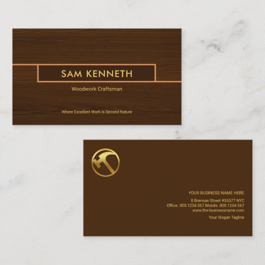 Speciaal houtextuur Bouwhandyman Visitekaartje (Voorkant / Achterkant)