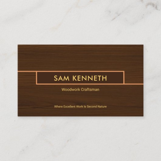 Speciaal houtextuur Bouwhandyman Visitekaartje (Voorkant)