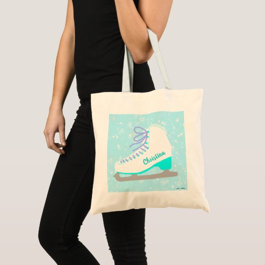 Speciaal Ice Schaats Blue Figuur Skater Pattern Tote Bag (Voorkant (product))