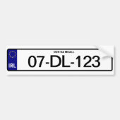 Speciaal Iers Bord Bumpersticker (Voorkant)