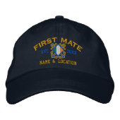 Speciaal Iers Eerste Mate Nautical Embroidery Geborduurde Pet (Voorkant)